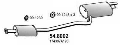  548002 ASSO Средний  конечный глушитель ОГ