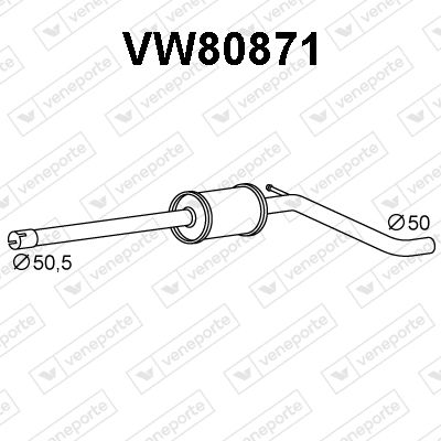  VW80871 VENEPORTE Предглушитель выхлопных газов