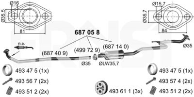  687058 ERNST Средний глушитель выхлопных газов