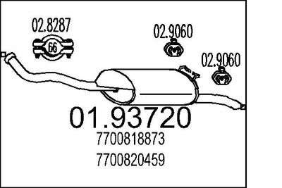  0193720 MTS Глушитель выхлопных газов конечный