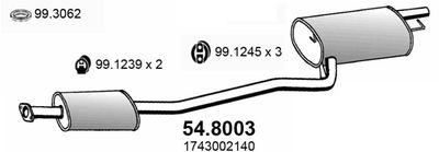  548003 ASSO Средний  конечный глушитель ОГ