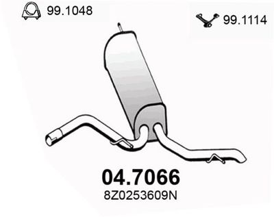  047066 ASSO Глушитель выхлопных газов конечный