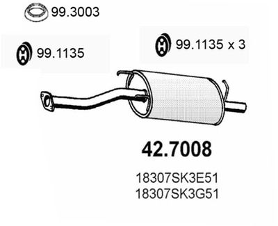  427008 ASSO Глушитель выхлопных газов конечный