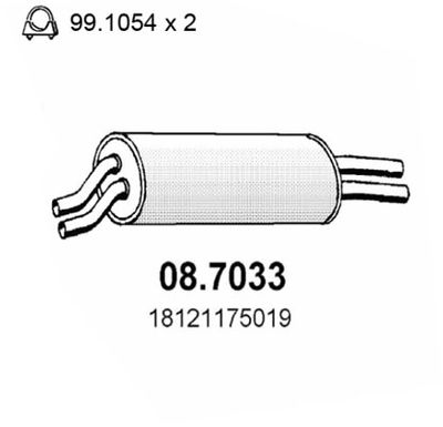  087033 ASSO Глушитель выхлопных газов конечный