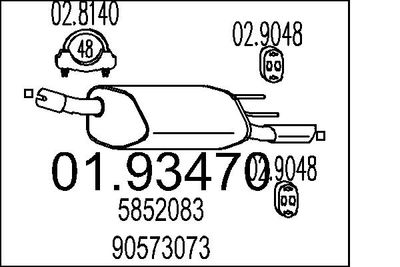  0193470 MTS Глушитель выхлопных газов конечный