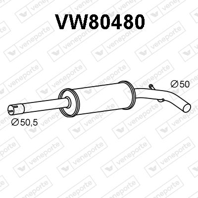  VW80480 VENEPORTE Средний глушитель выхлопных газов