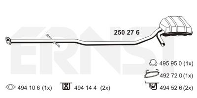  250276 ERNST Глушитель выхлопных газов конечный