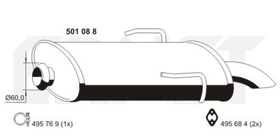  501088 ERNST Глушитель выхлопных газов конечный