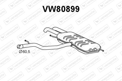  VW80899 VENEPORTE Глушитель выхлопных газов конечный