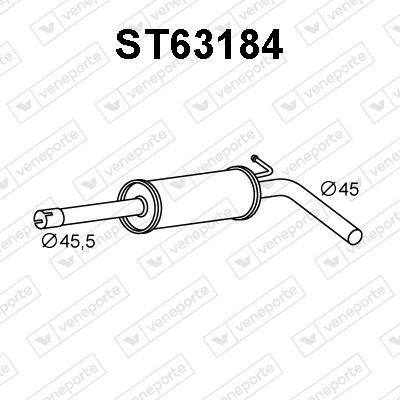  ST63184 VENEPORTE Средний глушитель выхлопных газов