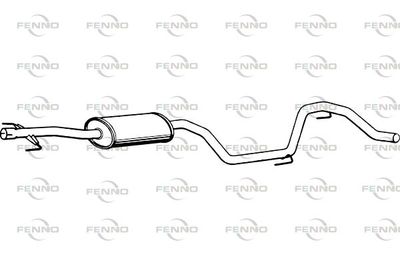  P1025 FENNO Средний глушитель выхлопных газов
