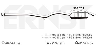  366021 ERNST Глушитель выхлопных газов конечный