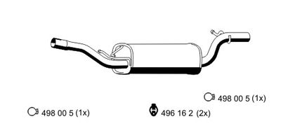 670012 ERNST Средний глушитель выхлопных газов