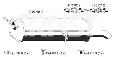  505185 ERNST Глушитель выхлопных газов конечный