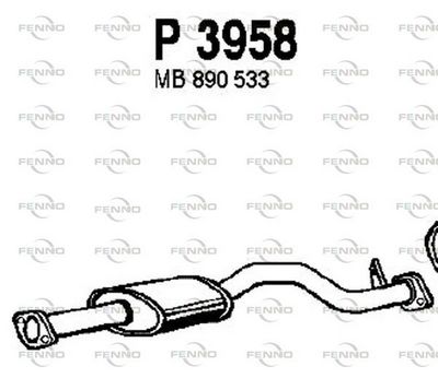  P3958 FENNO Средний глушитель выхлопных газов