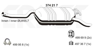  374217 ERNST Глушитель выхлопных газов конечный