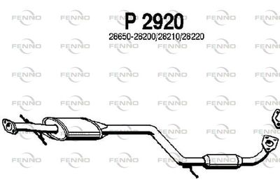  P2920 FENNO Средний глушитель выхлопных газов