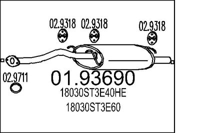  0193690 MTS Глушитель выхлопных газов конечный