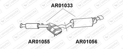  AR01055 VENEPORTE Средний глушитель выхлопных газов