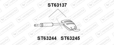  ST63245 VENEPORTE Средний глушитель выхлопных газов