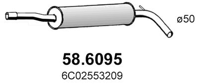  586095 ASSO Средний глушитель выхлопных газов