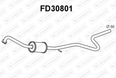  FD30801 VENEPORTE Средний глушитель выхлопных газов