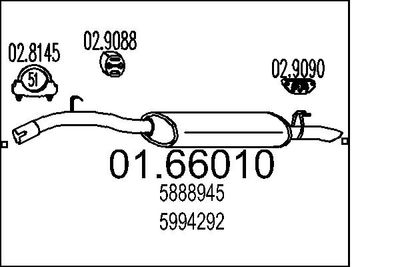  0166010 MTS Глушитель выхлопных газов конечный