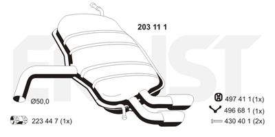  203111 ERNST Глушитель выхлопных газов конечный