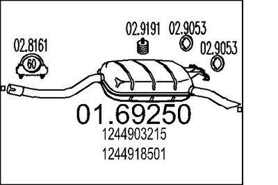  0169250 MTS Глушитель выхлопных газов конечный