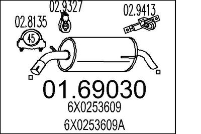  0169030 MTS Глушитель выхлопных газов конечный