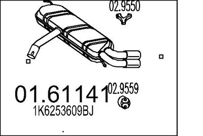  0161141 MTS Глушитель выхлопных газов конечный