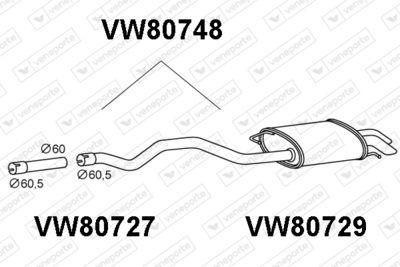  VW80748 VENEPORTE Глушитель выхлопных газов конечный