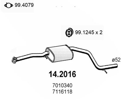  142016 ASSO Предглушитель выхлопных газов