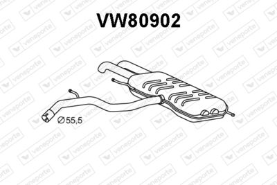  VW80902 VENEPORTE Глушитель выхлопных газов конечный