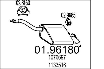  0196180 MTS Глушитель выхлопных газов конечный