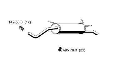  530040 ERNST Глушитель выхлопных газов конечный