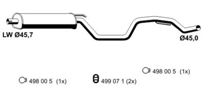  043113 ERNST Средний глушитель выхлопных газов