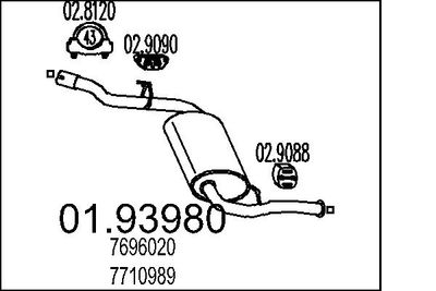  0193980 MTS Глушитель выхлопных газов конечный
