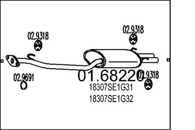  0168220 MTS Глушитель выхлопных газов конечный
