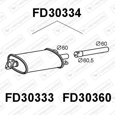  FD30334 VENEPORTE Глушитель выхлопных газов конечный