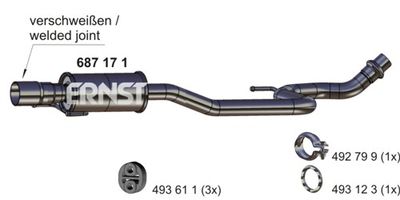  687171 ERNST Средний глушитель выхлопных газов