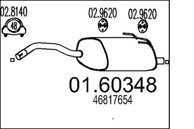  0160348 MTS Глушитель выхлопных газов конечный