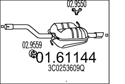  0161144 MTS Глушитель выхлопных газов конечный