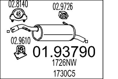  0193790 MTS Глушитель выхлопных газов конечный