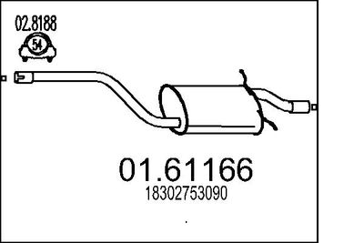  0161166 MTS Глушитель выхлопных газов конечный