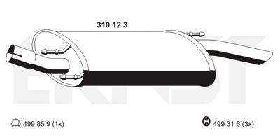  310123 ERNST Глушитель выхлопных газов конечный