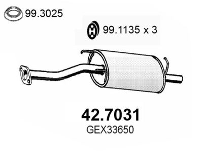  427031 ASSO Глушитель выхлопных газов конечный