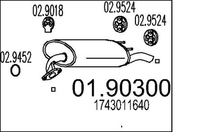  0190300 MTS Глушитель выхлопных газов конечный