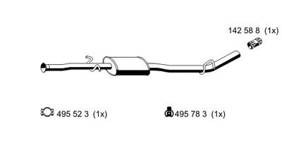  522205 ERNST Средний глушитель выхлопных газов