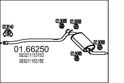  0166250 MTS Глушитель выхлопных газов конечный